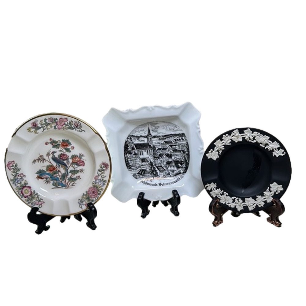 3 Ashtrays- 2 Wedgwood, 1 Souvenir